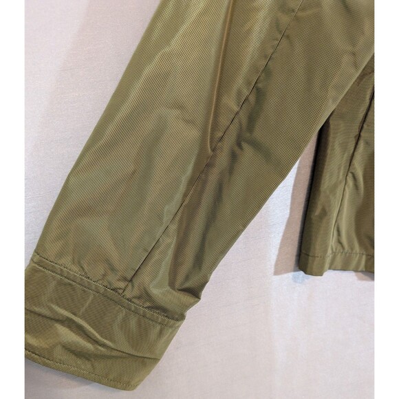 CLAUDIA EV Women's Size MEDIUM Shiny Olive Green Rain Jacket/Coat Windbreaker - Picture 11 of 16